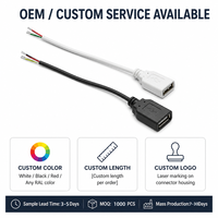 Câble USB en cuivre étamé sur mesure, directement de l'usine, avec connecteur à extrémité nue en PVC pour ordinateur, automobile et appareils électroménagers