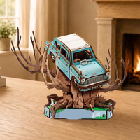 Ensemble de jouets éducatifs en bois 3D à construire soi-même : Bus Chevalier et Voiture Volante, pour enfants