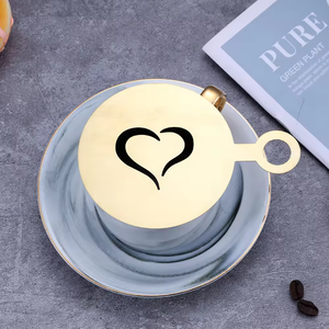 Pochoirs réutilisables en acier inoxydable 430 pour la décoration de cappuccino, moule de cuisson artistique pour gâteaux et biscuits, et moule pour l'art latte sur café - Product Image 3