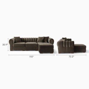 Sofá Reclinable de Diseño, Resistente a las Manchas, Apto para <span class=keywords><strong>Mascotas</strong></span>, Relleno de Plumón Clásico, Concepto Premium Bungalow - Product Image 1