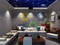 Panneau acoustique en fibre de polyester pour décoration murale hexagonale, absorption acoustique