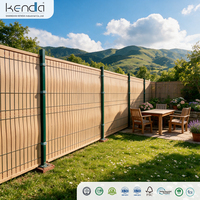 Lames de clôture verticales Kenda Bamboo Color 4,9 cm en PVC à triple nervure pour clôture grillagée, résistantes au vent et aux UV, pour jardins et cours.