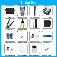 Kit d'outils de fibre optique FTTH à connexion à froid Vaeyi AUa-6S SC, comprenant un couteau de coupe, un stylo à lumière rouge, un puissancemètre optique -70~+10Dbm