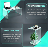 Table d'appoint en acrylique transparente sur mesure, pliée à chaud, moderne, pour salon et décoration intérieure