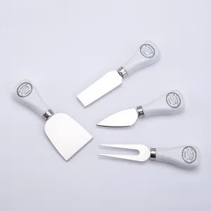4 Pcs Ceramic Handle With Customized Printing Cheese Knife Set