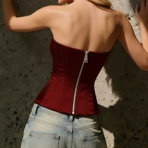 Y2K Pure Aesthetic Faux Fur Trim Off Shoulder Bandeau Corset <b>Top</b> <b>Sexy</b> <b>Cropped</b> Bustier for Streetwear & Party - Product Image 6