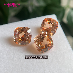 Cadermay Morgan Orange Cushion Cut Zircon Loose Gemstone For Jewelry Making - Product Image 1