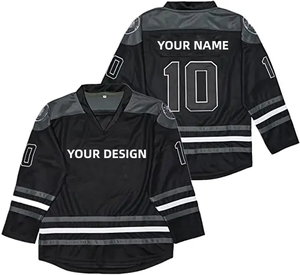 Jersey de Hockey sobre Hielo Personalizado de Último Diseño, Impreso, de Malla, Manga Larga, Unisex, Transpirable, de Secado Rápido, Tela de Poliéster, Servicio OEM - Product Image 1