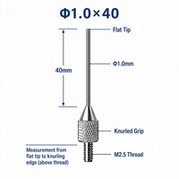 Sonde à pointe plate en carbure de tungstène SD1.0X40mm, filetage M2.5, pièce de rechange pour stylet de mesure d'indicateur de précision pour micromètre