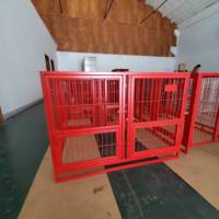 Cage pour chien en métal de luxe, haute qualité, simple couche, double porte, pliable, avec plateau en plastique à motif animalier