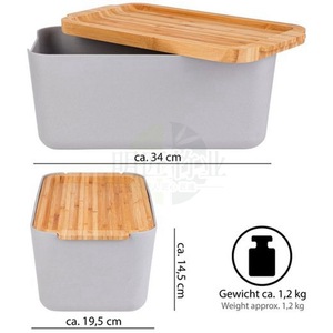 Boîte à pain en bambou avec planche à découper, 1 niveau, récipient de stockage alimentaire pour la cuisine - Product Image 5