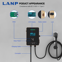Nueva Estación de Carga de CA de 22KW 32A Montada en Pared para Hogar y Comercio, Cargador de Vehículos Eléctricos Tipo CCS 2 CE OCPP 1.6J con Cable de 5m y Conector de Carga