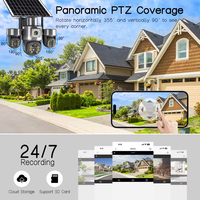 V380pro 3 objectifs 3 écrans 3 PTZ 15MP Solaire WiFi 4G Carte SIM IP Caméra de Sécurité Sans Fil pour la Maison Réseau CCTV Lampe Solaire de Rue avec Caméra