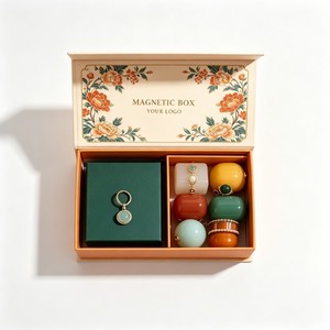 Boîte à bijoux magnétique imprimée de motifs floraux, recyclable, de qualité supérieure, avec logo personnalisé, boîte cadeau en <span class=keywords><strong>carton</strong></span> à rabat <span class=keywords><strong>pour</strong></span> l'<span class=keywords><strong>emballage</strong></span> de bijoux <span class=keywords><strong>pour</strong></span> les petites entreprises - Product Image 1