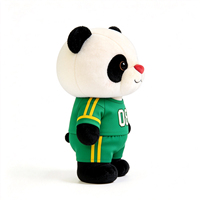 Adorable Peluche Panda Personnalisée avec Tissu Vert, Jouet en Peluche Animal Panda en Gros