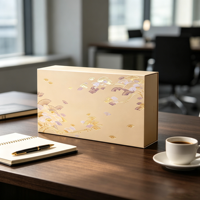Caja de Regalo de Papel Duro de Alta Gama al por Mayor, Caja con Cajón con Estampado Dorado Personalizado, Caja de Embalaje con Ventana Cortada con Láser