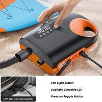 Compresseur d'air en plastique 20 PSI, pompe pour paddle board, pompe électrique portable SUP, connecteur de voiture 12V CC, 80W, moniteur de pression des pneus pour