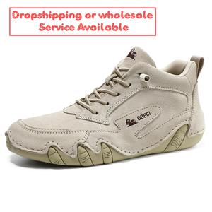 Sepatu <span class=keywords><strong>Boots</strong></span> Wanita Ukuran Besar Bahan Kulit Asli Sol Karet Tali Sepatu Hak Datar Musim Gugur Musim Dingin Fashion Kasual Olahraga - Product Image 5