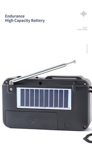 Factory Solar Charging Portable Pocket Radio TG2301S 210g 127x34x71mm 1000mAh FM AM <b>Flashlight</b> for Outdoor Camping - Product Image 6