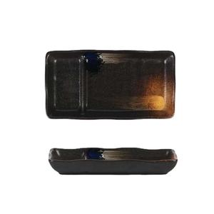 Assiette de service rectangulaire vintage à <span class=keywords><strong>2</strong></span> compartiments, style japonais, en <span class=keywords><strong>grès</strong></span> de porcelaine, écologique, soucoupe à sauce en céramique pour sushi - Product Image 6