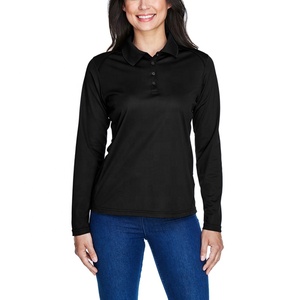 Vente en gros de chemises pour femmes à manches longues avec logo personnalisé, couleur unie blanche, tricot décontracté 100% coton, manches longues, séchage rapide - Product Image 5