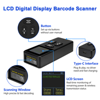 YHDAA - Lector de Códigos de Barras Inalámbrico 2D CMOS, Mini Escáner de Códigos de Barras Portátil para Logística, Almacén e Inventario