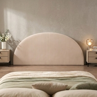 Tête de lit rembourrée semi-circulaire moderne et simple, taille King, à fixer au mur, en tissu, pour lit double, idéale pour appartement