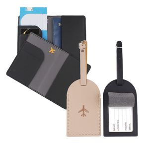 Custom Logo Geometric Pattern Fashion Style Travel Wallet Card Holder Waterproof PU Leather <b>Passport</b> <b>Cover</b> and Luggage Tag Set - Product Image 2