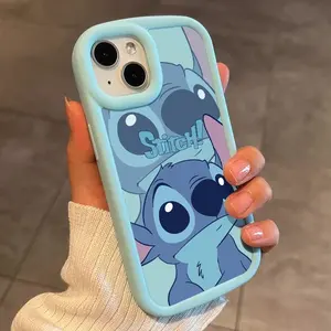 Stitch Love Big Eye Schattige Telefoon Hoesje Voor Iphone 15 14 13 12 11 Pro Max 7 8 Plus Xr Xs Max Mooie Anti Fall Kawaii Hoes Cartoon