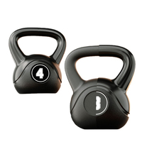 Kettlebell réglable en PVC noir enduit de ciment pour la musculation à domicile