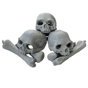 9 unids/set calaveras <span class=keywords><strong>de</strong></span> cerámica para pozo <span class=keywords><strong>de</strong></span> fuego <span class=keywords><strong>de</strong></span> Gas, <span class=keywords><strong>troncos</strong></span> <span class=keywords><strong>de</strong></span> calavera <span class=keywords><strong>de</strong></span> fuego para chimenea <span class=keywords><strong>de</strong></span> Gas Firebowl al aire libre, Color gris - Product Image 3