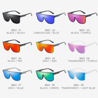 Lunettes de soleil polarisées oversize unisexe, monture carrée en PC, protection UV400 TAC, style mode extérieur