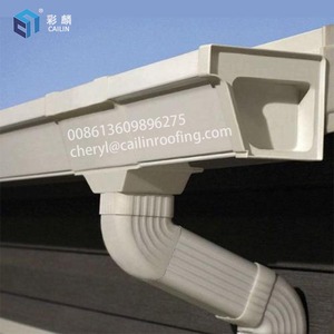 Sistema di grondaie in <span class=keywords><strong>PVC</strong></span> da 5,2 e 7 pollici, tubo di scarico per tetto in UPVC bianco, nero, marrone, grondaia in plastica - Product Image 1