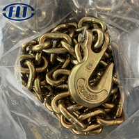 Cadena de Amarre G70 de 3/8 Pulgadas x 20 Pies con Ganchos de Sujeción, Cadena de Remolque de Alta Resistencia para Carga Segura
