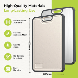 Double-Sided Cutting Board Titanium Wheat Straw PP Antibacterial Kitchen Food <b>Dividing</b> Eco-Friendly Anti-Slip Hand Wash Only - Product Image 5