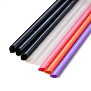 Biyobozunur renkli geniş büyük tek kullanımlık PLA eko plastik saman 6*190 12*230mm compostable pipet