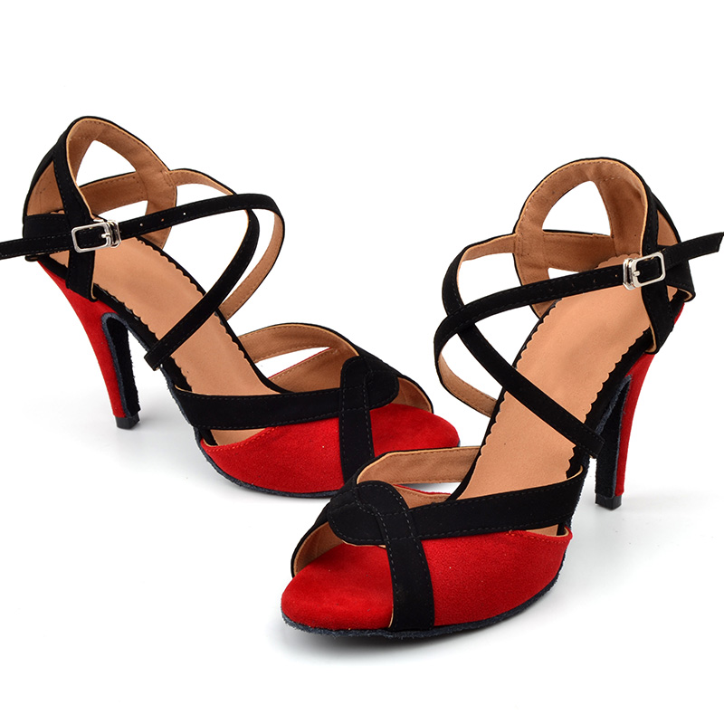 Ladies High Heels Shoes Women Tango Salsa Rumba Ballroom Satin Latin Dance Shoes