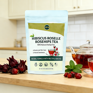 Thé à l'hibiscus OEM - 100% naturel, végétalien, sans OGM, sans gluten, pour une peau éclatante et une beauté riche en antioxydants, naturellement sucré - Product Image 2