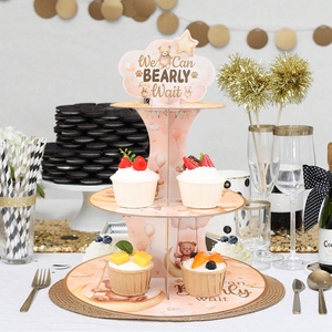 Vente chaude Support à gâteau jetable en papier pour table de dessert, fête d'anniversaire, décoration de fête de gâteau, fournitures - Product Image 3