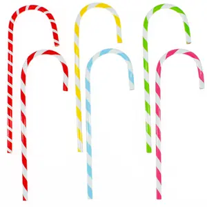 Promozione logo personalizzato stampato bambini scuola divertimento matita promozione penna Candy cane multi funzione per regali di natale