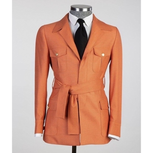 Costume <span class=keywords><strong>pour</strong></span> <span class=keywords><strong>homme</strong></span> au design unique, doré, avec ceinture, col rabattu, blazer safari, pantalon, vêtements de <span class=keywords><strong>mariage</strong></span>, ensemble 2 pièces, veste et pantalon <span class=keywords><strong>pour</strong></span> <span class=keywords><strong>homme</strong></span> - Product Image 3