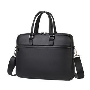 Sac à ordinateur portable en cuir grande capacité, mallette d'affaires portable avec fermeture éclair, sacoche d'épaule simple pour homme 14 pouces - Product Image 3