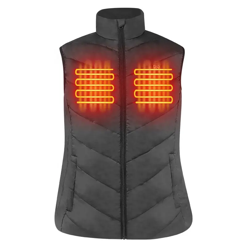 New Arrival women's heated vest with Power bank Polyester velvet 3 levels temperature Carbon fiber heating waistcoat