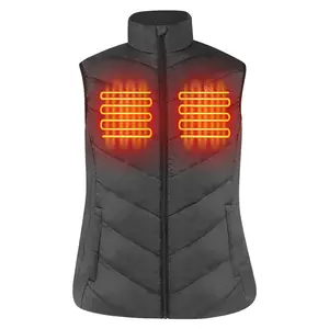 New Arrival women's heated vest with Power bank Polyester velvet 3 levels temperature Carbon fiber heating waistcoat