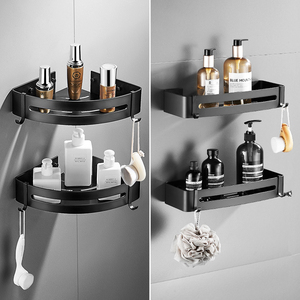 Accesorios de baño, estante de cocina, estante de esquina de ducha de aluminio, estante de almacenamiento de cocina montado en la pared, bandeja de baño Caddy de esquina - Product Image 3