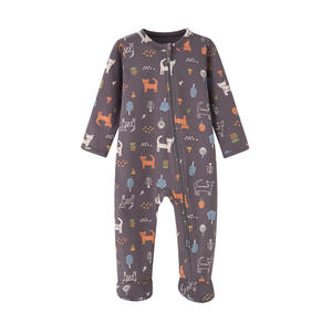 Hongbo – Lots mystère de vêtements pour bébé en bambou personnalisés, imprimés, unisexes, avec fermeture éclair, grenouillères à pieds, automne-hiver - Product Image 5