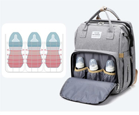 Bolsa de Pañales Impermeable en Oferta, Mochila para Bebé con Estación de Cambio USB y Espacio Expandible, Bolsa para Mamá