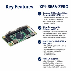 Mini PC Box 4K avec processeur Quad-core ARM Cortex-A55, émulateur Raspberry <span class=keywords><strong>Pi</strong></span> OS, carte de développement audio RK3566 - Product Image 3