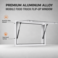 Fenêtre de service escamotable en aluminium résistante aux intempéries pour camion de restauration et remorque de traiteur mobile