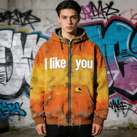 Fabricant de vêtements – Sweat-shirt vintage personnalisé pour homme, épais 400/500 g/m², teinture dip-dye, coupe courte, impression sérigraphique, sweats à capuche zippés style designer